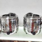 Soup Warmer Factory - OEM/ODM Custom 13L Electric Soup Warmer Black Iron 201 Stainless Steel Catering