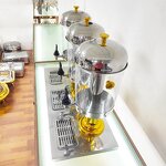 Juice Dispenser Machine Manufacturer - OEM/ODM Custom Gold Beverage Dispenser 8 16 24L Stainless Steel Transparent