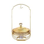Chafing Dishes Factory - OEM/ODM Custom Factory Golden Chafing Dishes Diamond Suspender Lace Furnace Buffet Set