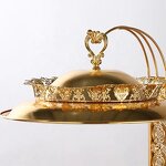 Chafing Dishes Factory - OEM/ODM Custom Arabic Style Kitchen Buffet Food Warmer Gold Hanging Chafing Dishes