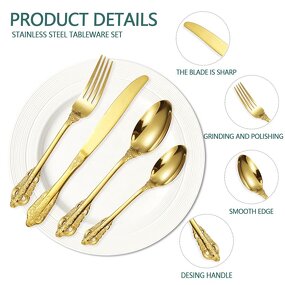Cutlery Set Manufacturer - OEM/ODM Custom Custom High Stainless Steel Wedding Cutlery Set Luxury Silverware