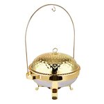 Chafing Dish Factory - OEM/ODM Custom Silver Stainless Steel Round Hanging Hinged Lid Chafing Dish Food Warmer