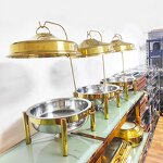 Chafing Dish Manufacturer - OEM/ODM Custom Hotel Wedding Banquet 8.0L Stainless Steel Food Warmer Gold Buffet