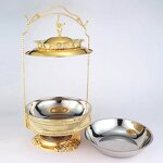 Hot Pot Manufacturer - OEM/ODM Custom New 8L Stainless Steel Gold Hot Pot Large Capacity Chafing Dish