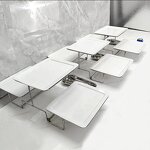 Catering Display Stand Manufacturer - OEM/ODM Custom Stainless Steel Two Tier Catering Display Stands with Ceramic Plates