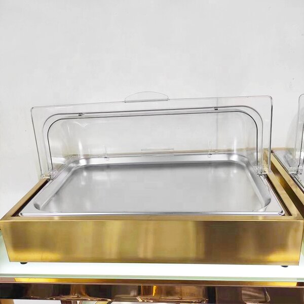 Food Display Stand Manufacturer - OEM/ODM Custom Stainless Steel Food Display Stand Counter Buffet Set with Lid