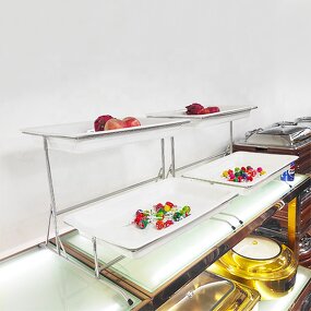 Food Display Stand Factory - OEM/ODM Custom Stainless Steel Holder Food Display Stand Counter Buffet Set