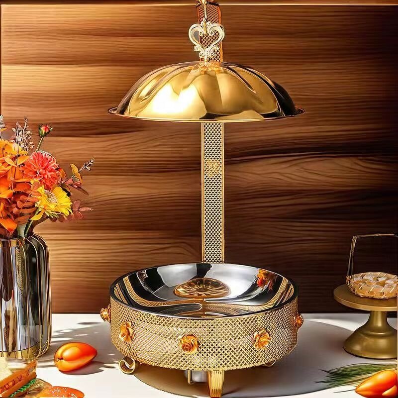 Hot Pot Manufacturer - OEM/ODM Custom Gold Round Hanging Hot Pot Hotel Restaurant Buffet Hot Pot
