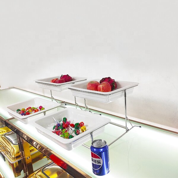 Cake Stand Manufacturer - OEM/ODM Custom Restaurant Hotel Buffet 3 Tier Deluxe Large Capacity Metal Ceramic Cake Stand