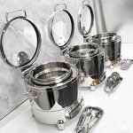 Food Display Stand Factory - OEM/ODM Custom Stainless Steel Holder Food Display Stand Counter Full Size Buffet Set