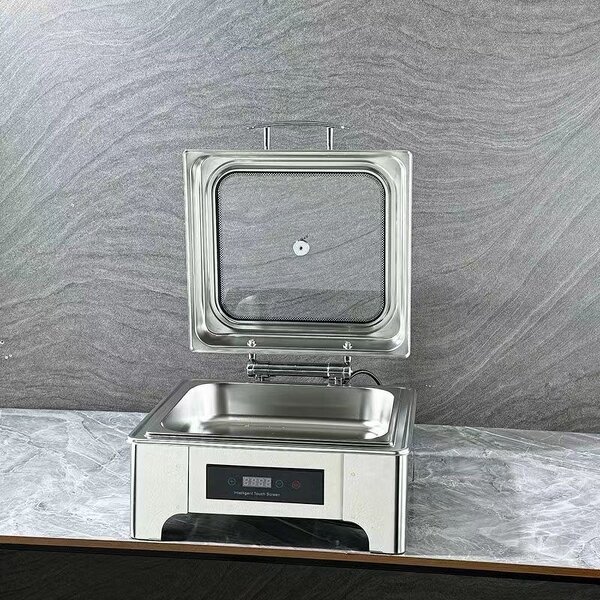 Chafing Dish Manufacturer - OEM/ODM Custom Luxury Round Buffet Food Warmer Stainless Steel Glass Lid