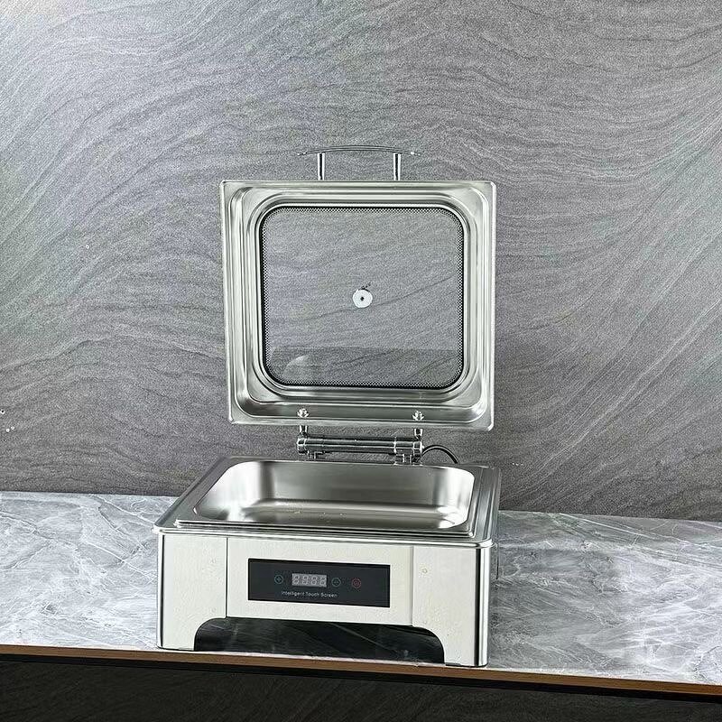 Chafing Dish Manufacturer - OEM/ODM Custom Luxury Round Buffet Food Warmer Stainless Steel Glass Lid