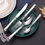 Silverware Set Factory - OEM/ODM Custom High Quality Vintage Golden Silverware Set Matt Handle Stainless Steel