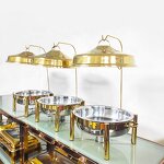 Chafing Dish Manufacturer - OEM/ODM Custom Hotel Wedding Banquet 8.0L Stainless Steel Food Warmer Gold Buffet