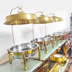 Chafing Dish Manufacturer - OEM/ODM Custom Hotel Wedding Banquet 8.0L Stainless Steel Food Warmer Gold Buffet