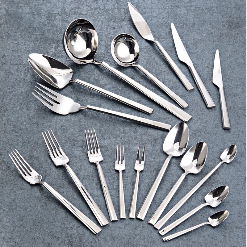 Cutlery Manufacturer - OEM/ODM Custom Luxury Hotel Dining Room Stainless Steel Cutlery Engraved Handle Fork Spoon