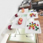 Dessert Display Stand Factory - OEM/ODM Custom Stainless Steel Two Tier Fruit Cake Dessert Display Stands Ceramic