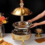 Hot Pot Manufacturer - OEM/ODM Custom Gold Round Hanging Hot Pot Hotel Restaurant Buffet Hot Pot