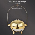 Chafing Dish Factory - OEM/ODM Custom Silver Stainless Steel Round Hanging Hinged Lid Chafing Dish Food Warmer