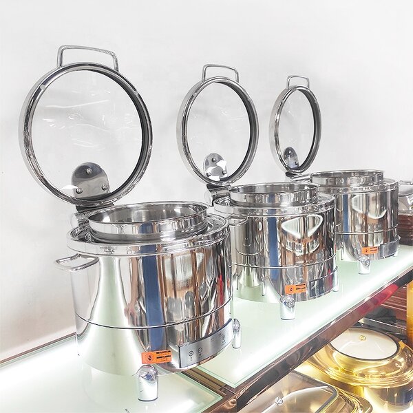 Soup Warmer Factory - OEM/ODM Custom Buffet Equipment 10L Stainless Steel Stock Pot Electric Food Warmer