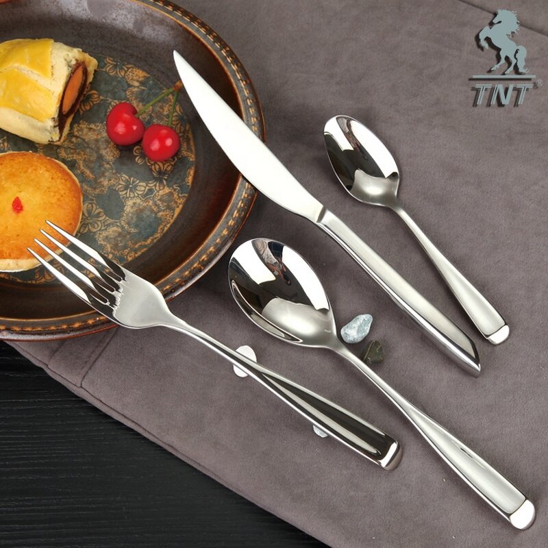 Cutlery Set Manufacturer - OEM/ODM Custom Hot Sale OEM ODM Logo Silver Stainless Steel Cutlery Set Flatware