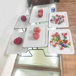 Serving Stand Manufacturer - OEM/ODM Custom Modern Simple 3 Tier Serving Stand with Porcelain Trays Collapsible