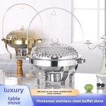 Food Heater Set Manufacturer - OEM/ODM Custom Hot Dubai Gold Buffet Chef Hot Pot Deluxe Hanging Food Heater Set