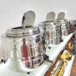 Electric Soup Warmer Pot Factory - OEM/ODM Custom Red Portable Counter Top Stainless Steel Electric Soup Warmer Pot