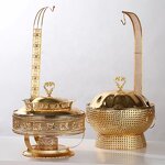 Chafing Dishes Factory - OEM/ODM Custom Arabic Style Kitchen Buffet Food Warmer Gold Hanging Chafing Dishes