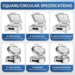Chafing Dish Manufacturer - OEM/ODM Custom Luxury Round Buffet Food Warmer Stainless Steel Glass Lid