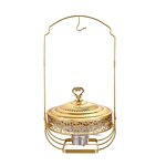 Chafing Dishes Factory - OEM/ODM Custom Factory Golden Chafing Dishes Diamond Suspender Lace Furnace Buffet Set
