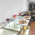 Serving Stand Manufacturer - OEM/ODM Custom Modern Simple 3 Tier Serving Stand with Porcelain Trays Collapsible