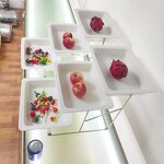 Serving Platter Factory - OEM/ODM Custom Buffet Catering 3 Tiers Gemstone Appetizer Salad Seafood Fruit Trays Stand