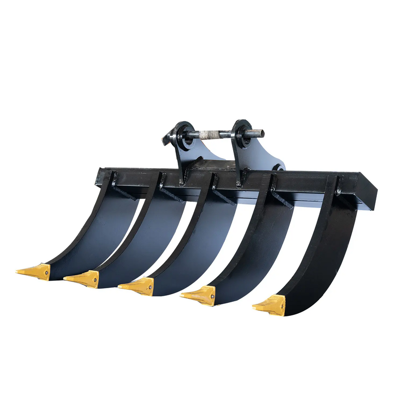 Excavator Root Rake Bucket Factory - High Quality Customized 1.5-5ton Double Digging Rake for Construction Farm