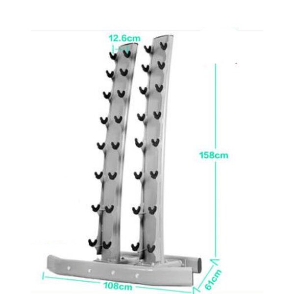 Dumbbell Rack Factory - High Quality 8 Pairs Upright Steel 8 Tiers Stand