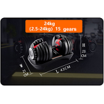 Adjustable Dumbbell Set Factory - Hot Sales Gym Fitness Body Building 24Kg Weights