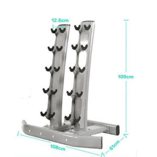 Dumbbell Rack Manufacturer - High Quality 5 Pairs Upright Steel 5 Tiers Stand