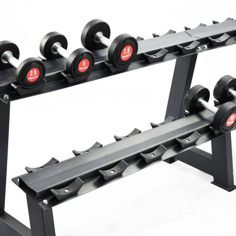 Dumbbell Rack Factory - High Quality 10 Pairs 2 Tiers 2-layer for Gym