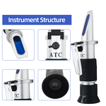 Double Scale Refractometer Factory - OEM/ODM Custom Double Scale 0-32% Portable Hand Held Sugar Salinity Brix ATC