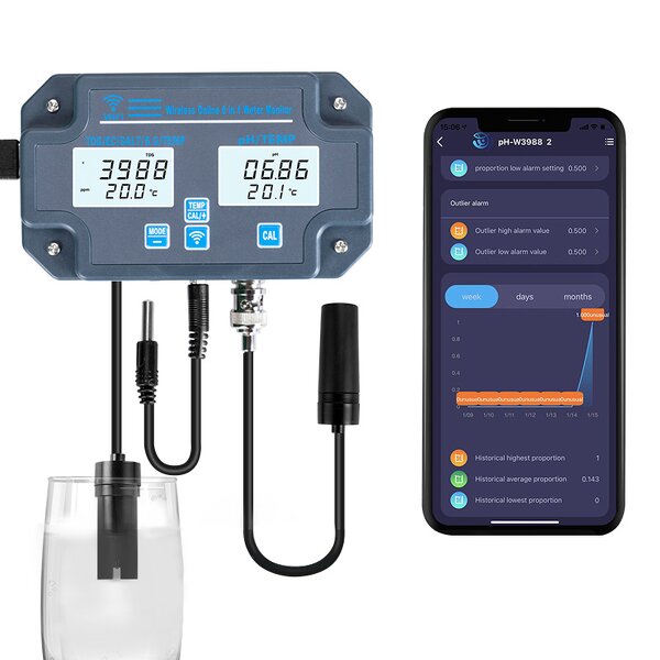Wifi Water Quality Monitor Factory - OEM/ODM Custom Wifi Water Quality Monitor 6 in 1 Digital Water Analyzer PH EC TDS