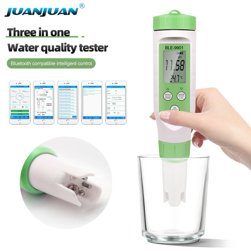 Smart Water Quality Tester Factory - OEM/ODM Custom BLE-9901 Smart Water Quality Tester 3 in 1 PH EC TDS Meter Pen