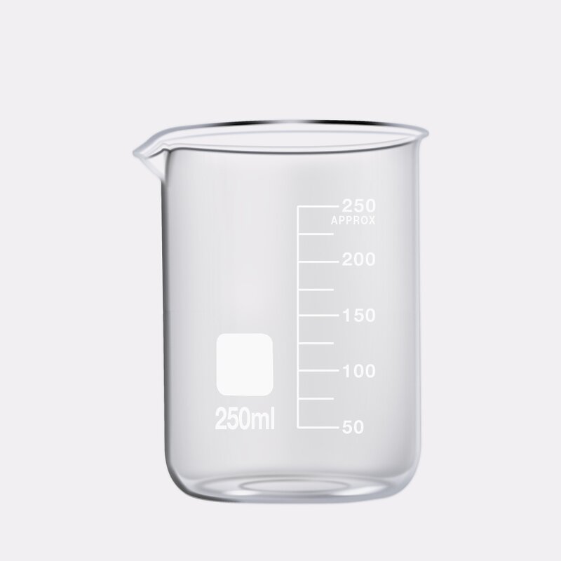 Low Form Beaker Manufacturer - OEM/ODM Custom New Arrival Glass Beakers 250ml Borosilicate Glass Mugs for School
