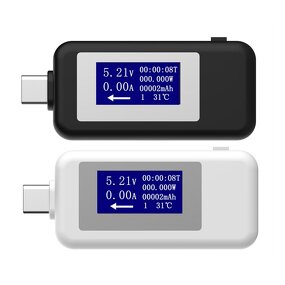 USB Capacity Voltage Tester Factory - OEM/ODM Custom Black White Type-C DC 4-30v USB Capacity Voltage Tester Current