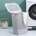 Clothes Basket Manufacturer - OEM/ODM Custom Hot Selling Large Plastic Clothes Basket Toy Storage Basket with Lid