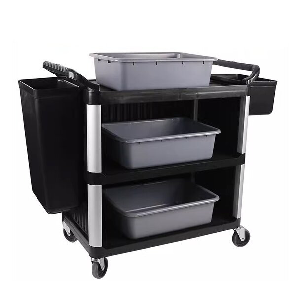 Kitchen Trolley Manufacturer - OEM/ODM Custom 3 Layer Stainless Steel Kitchen Trolley Plastic Hotel Service Trolley