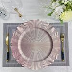Plastic Charger Plates Factory - OEM/ODM Custom Wholesale 13 Inch Pink Elegant Decorative Plastic Gold Charger Plates