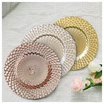 Plastic Charger Plates Factory - OEM/ODM Custom Wholesale 13 Inch Pink Elegant Decorative Plastic Gold Charger Plates