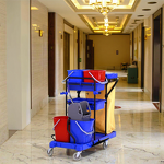 Cleaning Cart Manufacturer - OEM/ODM Custom Hotel Cleaning Cart Plastic Janitor Trolley for Housekeeping