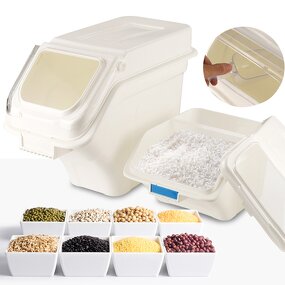 Rice Storage Container Factory - OEM/ODM Custom 40L Food Rice Storage Container with Wheels Flour Cereal Storage Box