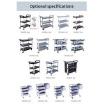 Utility Service Cart Manufacturer - OEM/ODM Custom 3 Shelf Heavy Duty 220LBS Food Service Cart Rolling Kitchen Trolley